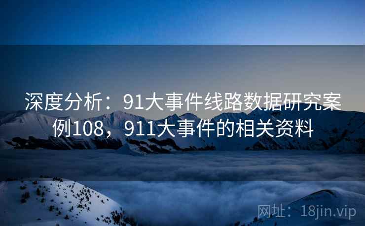 深度分析：91大事件线路数据研究案例108，911大事件的相关资料